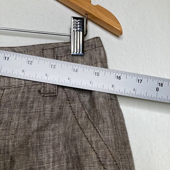 CAbi Women's 100% Linen Bermuda Shorts Size 4 Cargo Style Taupe Color - Picture 6 of 11